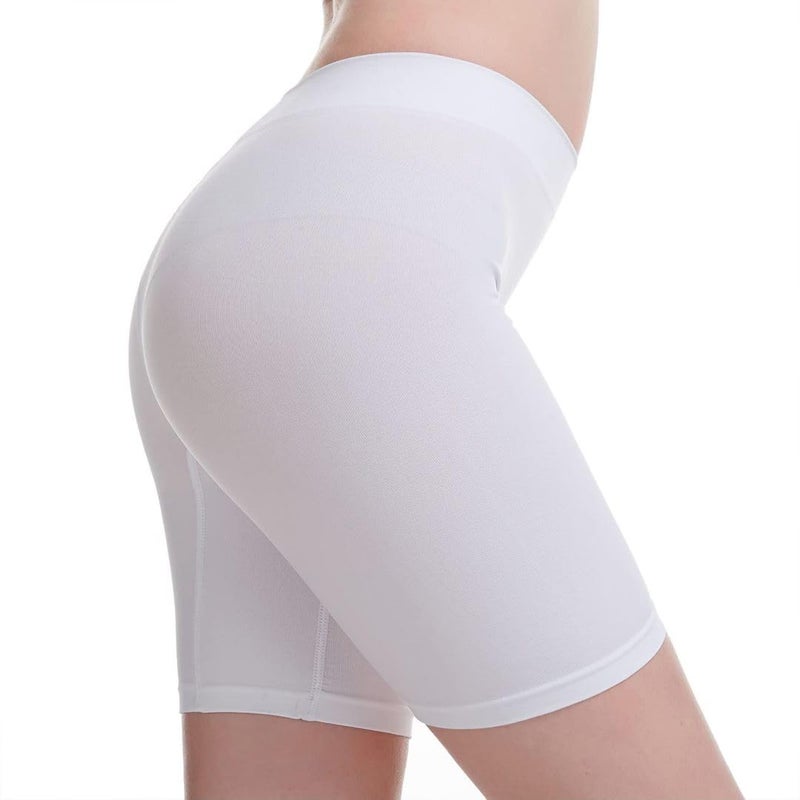 MELERIO Women's Slip Shorts, Comfortable Boyshorts Panties, Anti-Chafing Spandex Shorts for Under Dressï¼ˆWhite-XL - Image 3